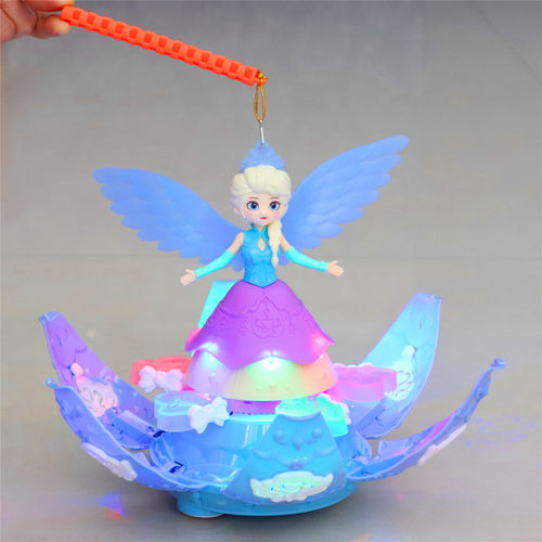 旋转艾莎公主儿童手提灯笼玩具