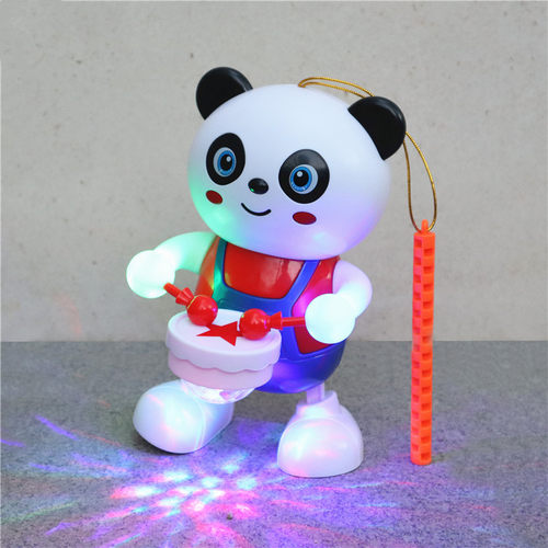 熊猫手提灯笼发光音乐电动打鼓
