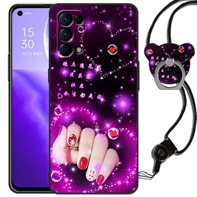 PEGM10手机壳女款OPPOReno5K情侣卡通oppoPEGM10硅胶磨砂0pp0外壳Reno5K全包边软0ppo防摔套reon5k男Reno5K潮