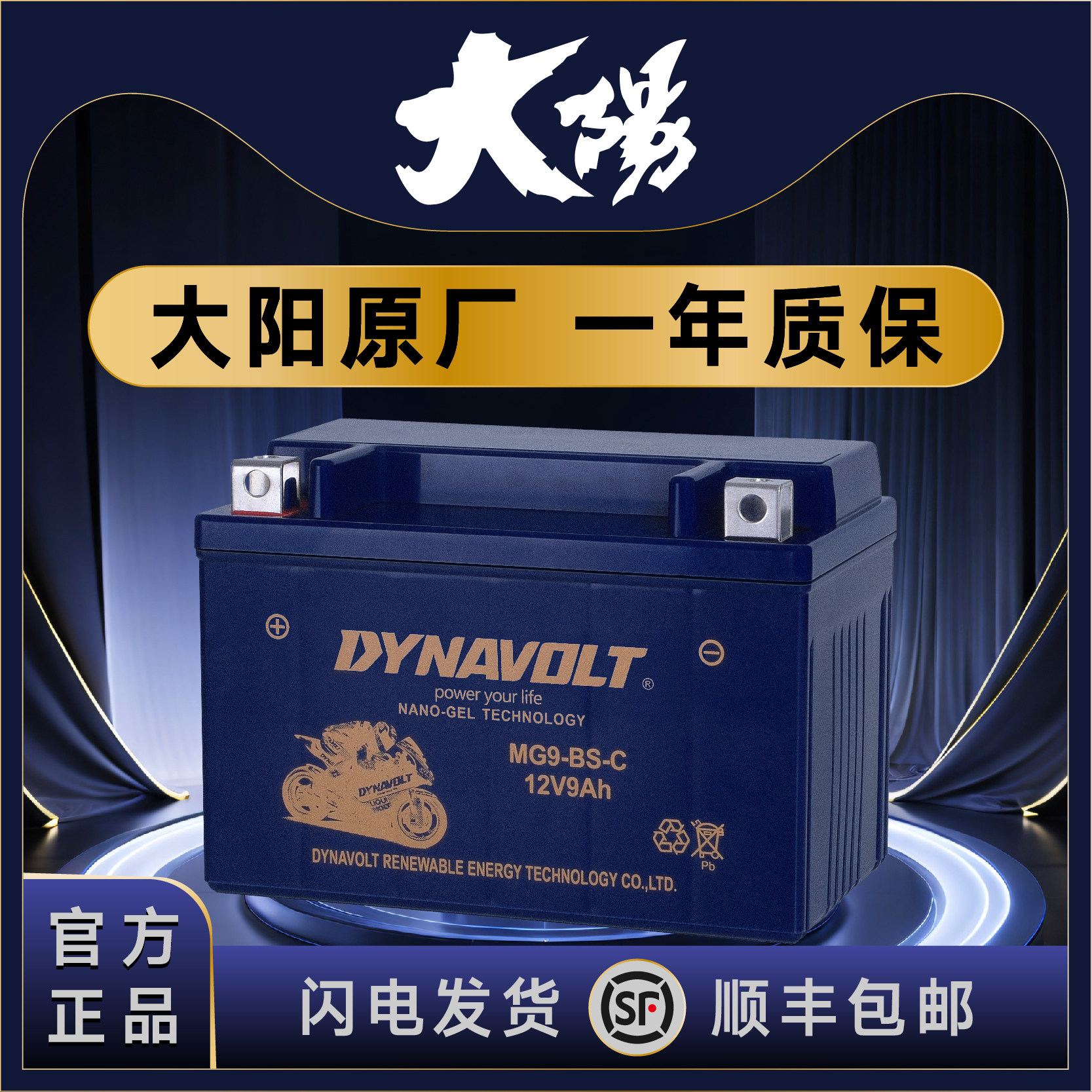 适用大阳原厂摩托DY125T-28H/29H ADV150T-36V锐150T-30/30C电瓶