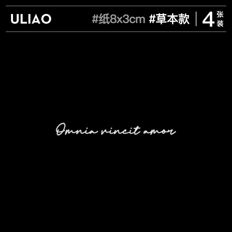 4个 古罗马诗句爱可以战胜一切 英文草本纹身贴防水持久,彩妆/香水/美妆工具,身体彩妆,淘宝优惠券,粉丝福利购,淘宝优惠卷