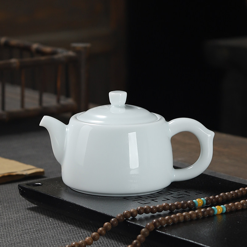 德化白瓷凤鸣壶羊脂玉西施壶中式单壶功夫泡茶壶办公家用陶瓷茶具