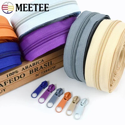 1-10M 3# 5# Nylon Coil Zippers+Zipper Slider For Garment Co