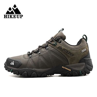 HIKEUP Non-slip Men Hiking Shoes Breathable Outdoor Wear Res