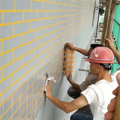 爆款外墙仿砖模具真石漆美纹纸连体瓷砖古砖工字分格线条贴纸胶带