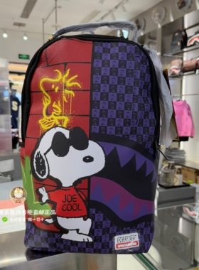 SprayGround鲨鱼嘴正品 26新款男女史努比涂鸦双肩背包 W1215732