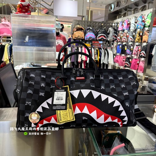 SprayGround专柜正品 潮牌鲨鱼嘴中号健身包男女款鲨鱼嘴SG手提旅