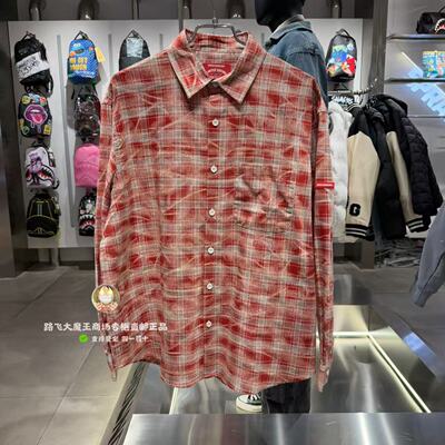 SprayGround鲨鱼嘴专柜正品26新款W1220405男女复古格子长袖衬衫