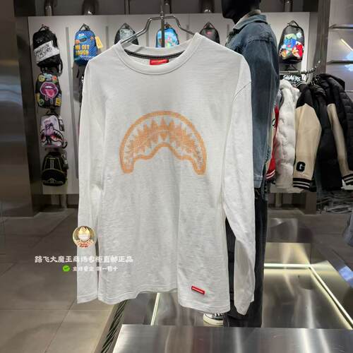 SprayGround 鲨鱼嘴专柜正品26新款W1220302男女纯棉印花长袖T恤