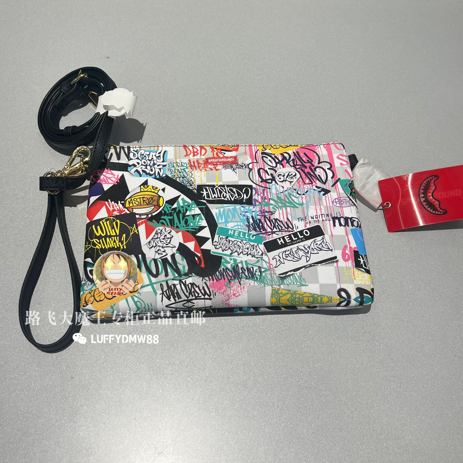 SPRAYGROUND鲨鱼嘴正品 24新款男女涂鸦可斜挎腰包胸包 W1035202