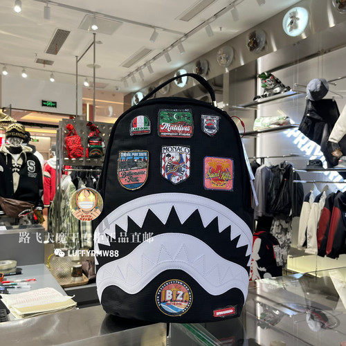 SprayGround专柜正品 鲨鱼嘴W1115706男女潮流大容量学生书包电脑