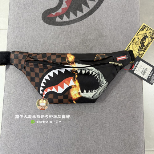 SprayGround专柜正品 腰包W0845112男斜挎包女大容量胸包防水鲨鱼