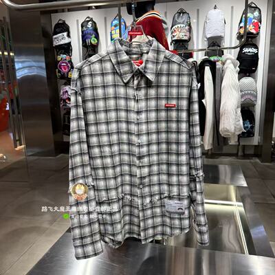 SprayGround鲨鱼嘴专柜正品26新款W1210401男女复古格子长袖衬衫