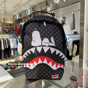 SprayGround鲨鱼嘴专柜25新款W1035740男女棋盘格潮流双肩包