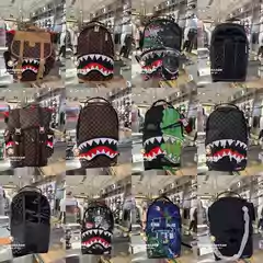 Sprayground Official Store Genuine New 25 Shark Mouth Backpack for Men and Women Students School Bag Sg Transparent Bag