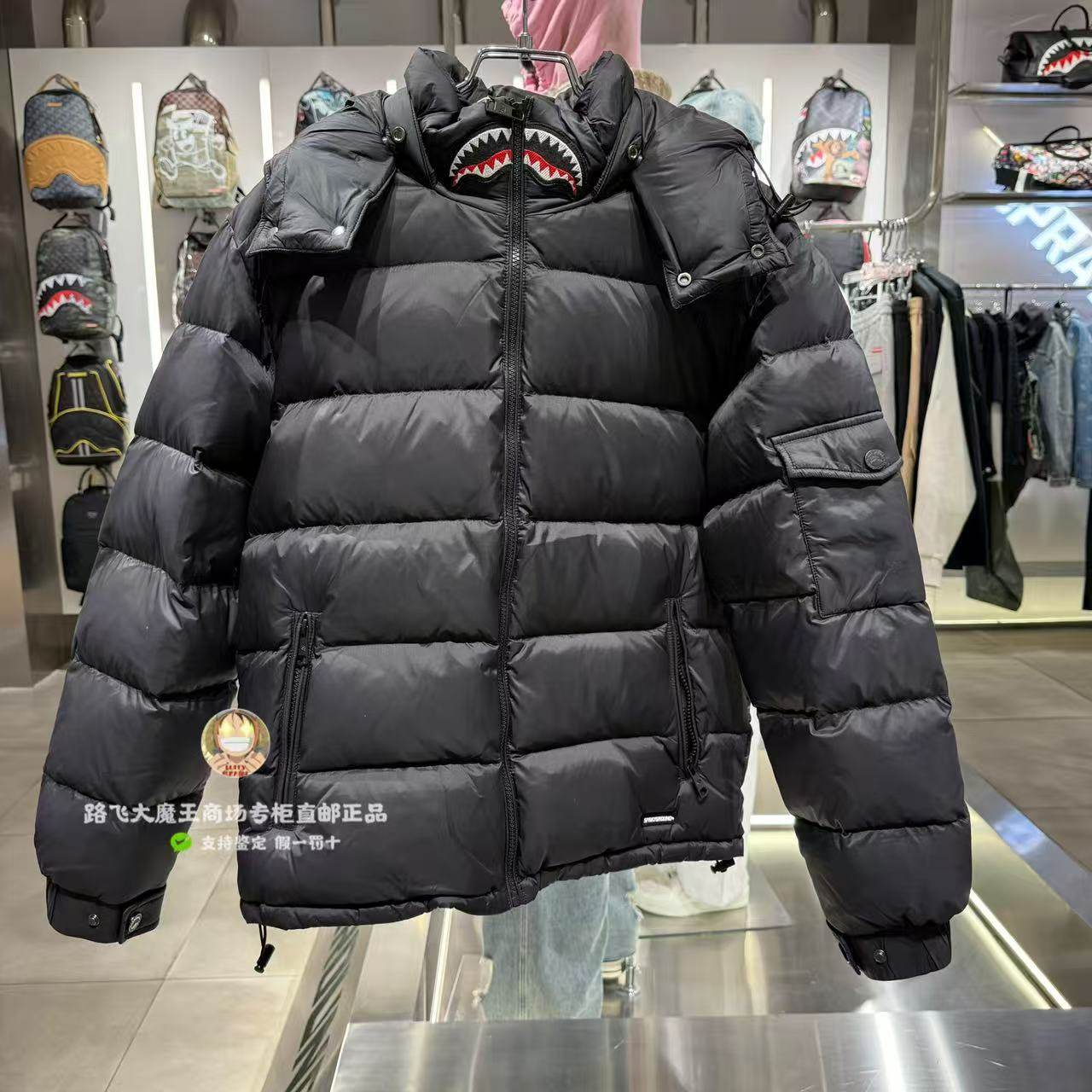 SprayGround鲨鱼嘴专柜正品25新款W1141319男女款时尚连帽羽绒服