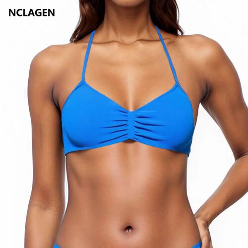 Strappy Bra Gym Top Women High Support Thin Strap Seamless H