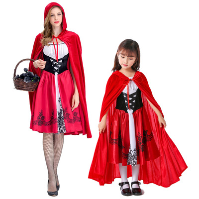 Halloween Adult Little Red Riding Hood Costume Cosplay Red D