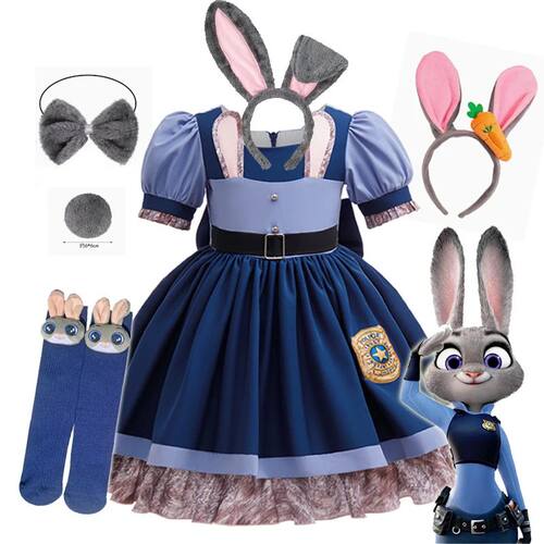 Zootopia Judy Bunny Costume for Girls Dress Cosplay Carnival
