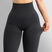 Pant Waist High Solid Yoga Leggings Butt Seamless Scrunch
