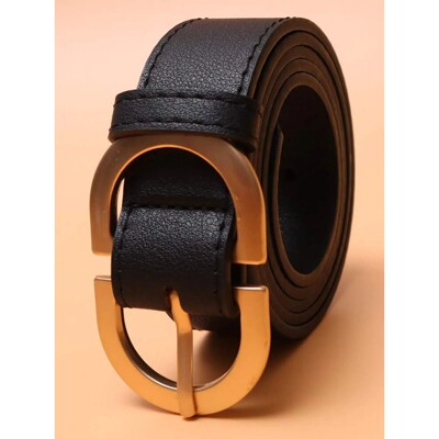 Women Leather Belt for Jeans Pants Dress Waist Belt with Gol
