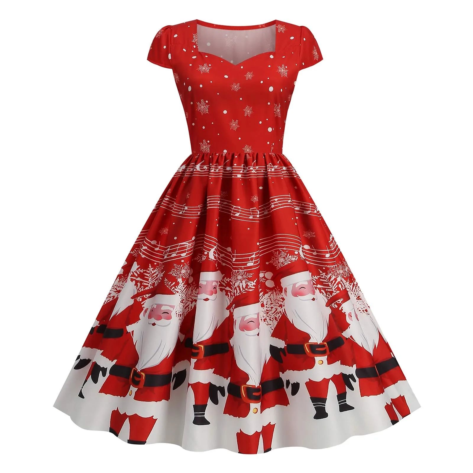 2024 Christmas Dresses for Women Winter Pinup Rockabilly Cos