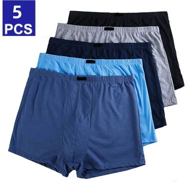 5pcs/Lot Large Size Men's Panties High Rise Loose Men Underw