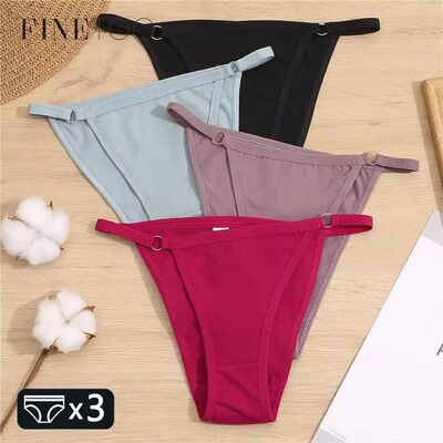 3Pcs/set Cotton Briefs Panties Women Sexy Low Waist Underwea