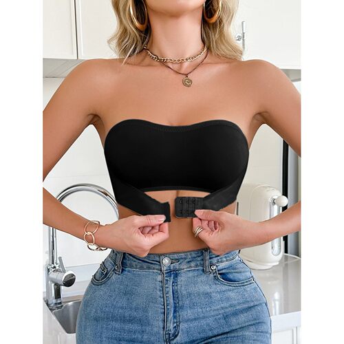 Summer Solid Color Strapless Wireless Women's Bra Bralette F