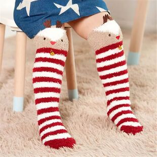 Christmas Children's Socks For Girls Boys Coral Fleece Kids