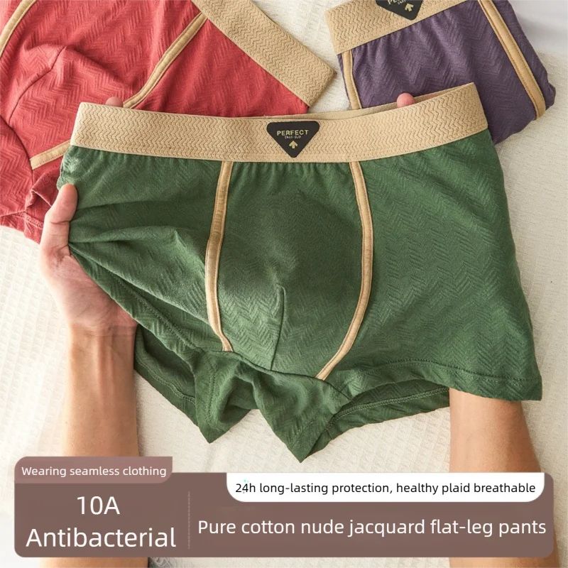 3PC 100% Cotton Men's Underwear Autumn Winter New 10A Antiba图片