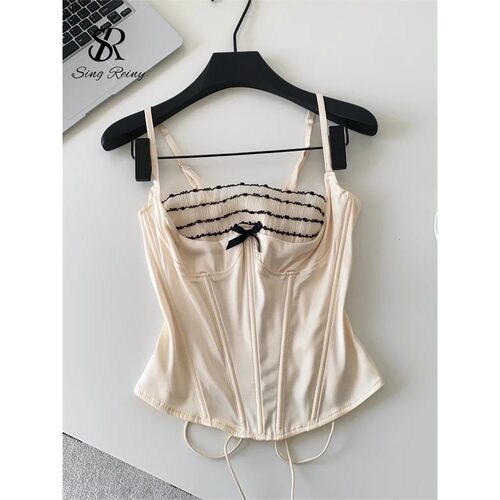 Lace Ruffles Sexy Camisole Female Strap Corset Slim Hot Girl