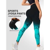 Yoga Pants Women Gradient Seamless Dye Running Tie and Spo
