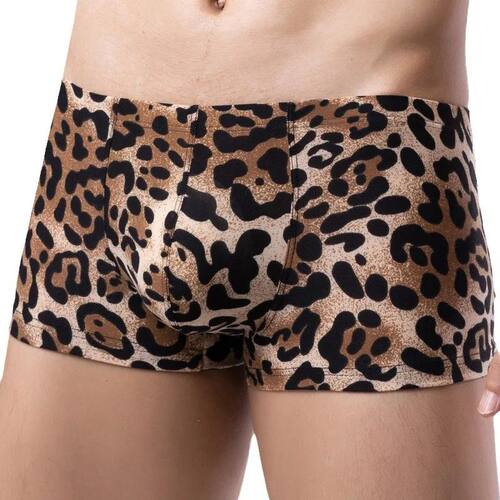 Fashion Leopard Printing Boxer Shorts Breathable Ice Silk Me