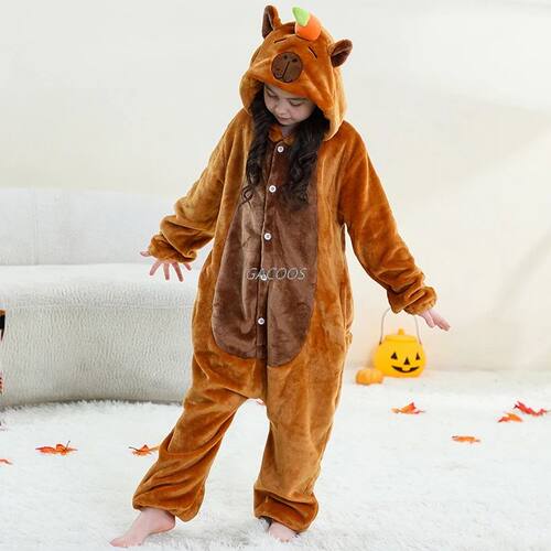 Capybara Anime Cosplay Costumes Kids Animal Cartoon Jumpsuit