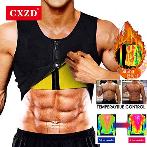 Men Body Shaper Waist Trainer Sauna Suit Sweat Vest Slimming