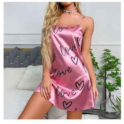 Women Sexy Sleeveless Nightdress Satin Chemise Lingerie Slee