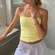 Tight Camisole Fitted Sleeveless Shoulder Women Off Backless