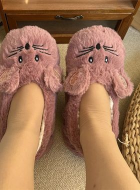 Winter Warm Slipper Women Home Fuzzy Fur Contton Plush Non S
