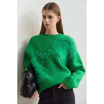Amii Sweaters Women 2025 Winter Christmas Imitation Mink Str