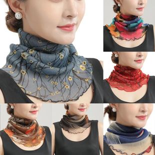 Spring Summer Chiffon Neck Collar Scarf Women Head Thin Suns