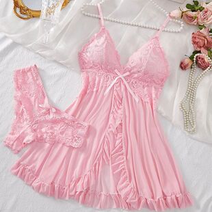 Sexy Lingerie Set Women Erotic Bra Nightdress Sexy Lace Slee