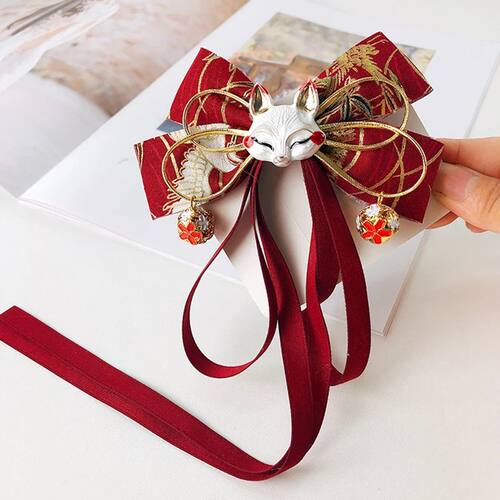 Exquisite Fox Bow Tassels Ribbon Hair Clip Headwear Girl Car