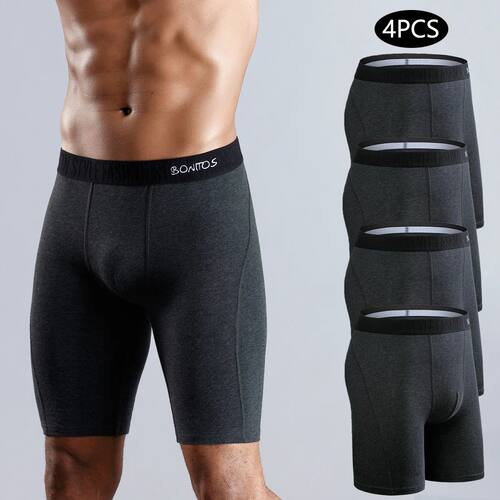 4pcs Long Boxers for Men Underwear Plus Size Men's Panties S
