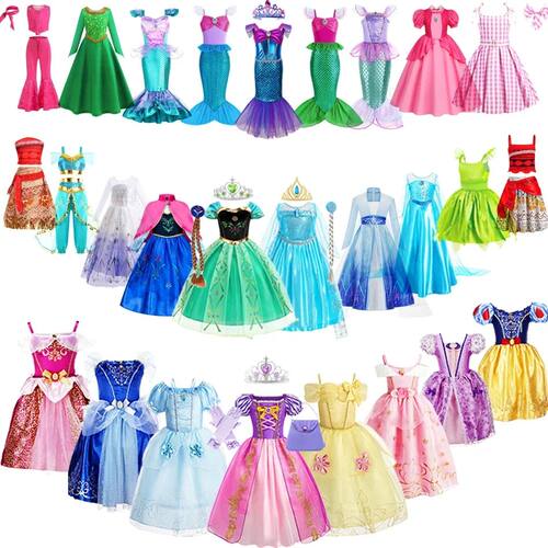 Princess Costume Girls Birthday Girl Mermaid Dress up Elsa C