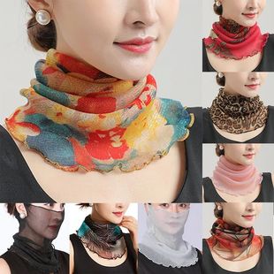 Spring Summer Chiffon Neck Collar Scarf Women Head Thin Suns