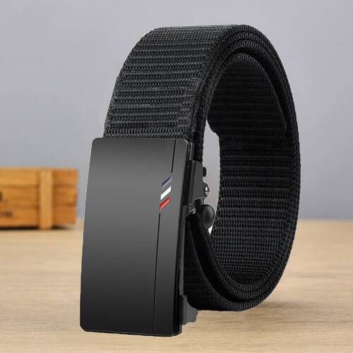 Casual Men's Nylon Belt Woven Canvas Breathable Automatic Bu