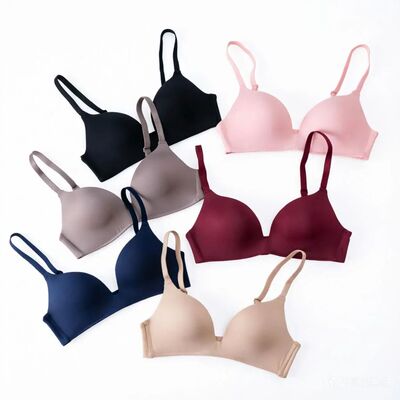 shoulder straps Gathered Brassiere Thin No Steel Ring Bra Se