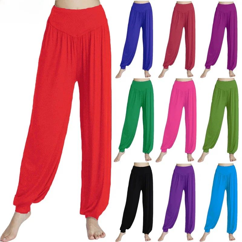 Dance Pants Women's Modal Loose Feet Dancing Wide-Legged Leo