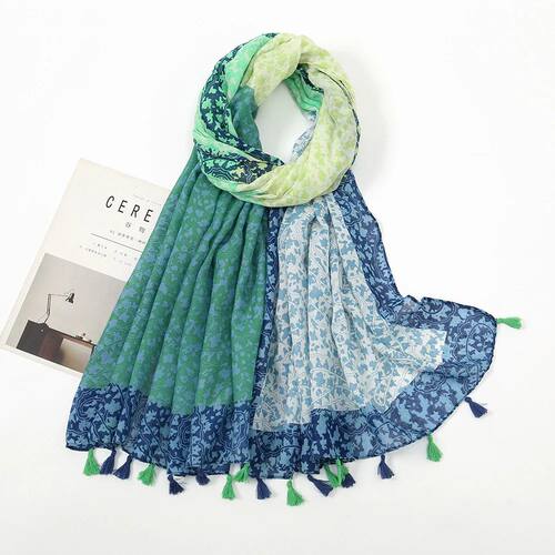 Spring Summer Thin Viscose Shawl Scarf for Women Lovely Flor